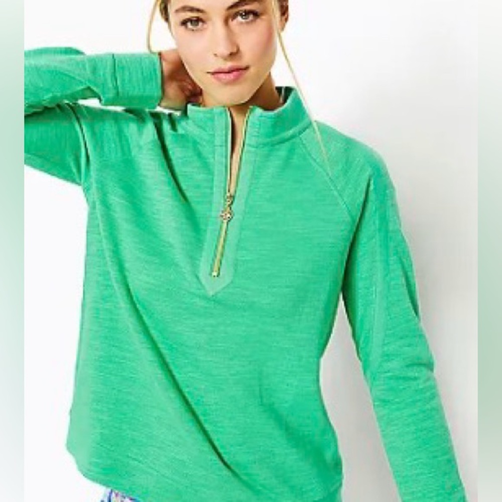 Lilly Pulitzer Green Zip-Up Women's Top